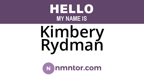 Kimbery Rydman