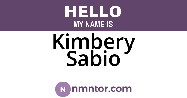 Kimbery Sabio