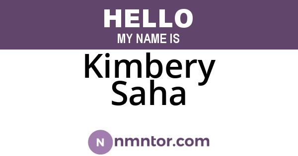 Kimbery Saha