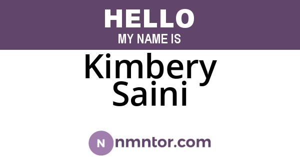 Kimbery Saini