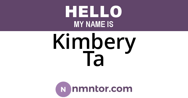 Kimbery Ta