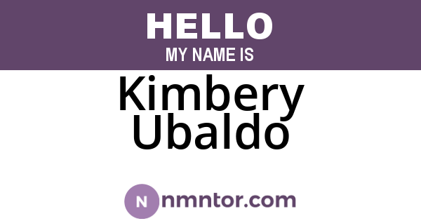 Kimbery Ubaldo