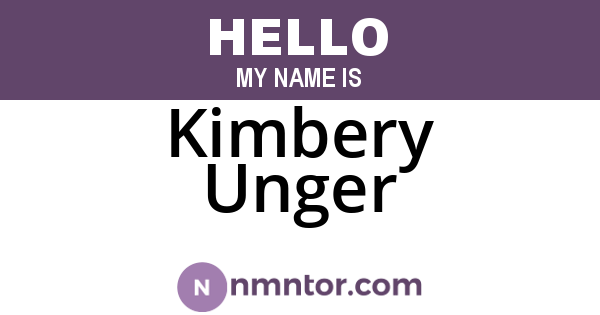 Kimbery Unger