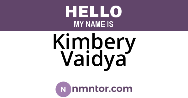 Kimbery Vaidya