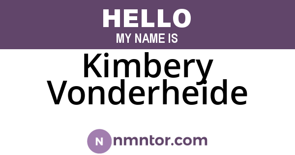 Kimbery Vonderheide