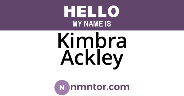 Kimbra Ackley