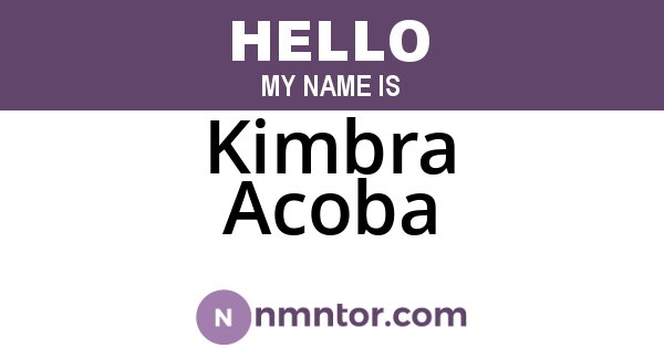 Kimbra Acoba