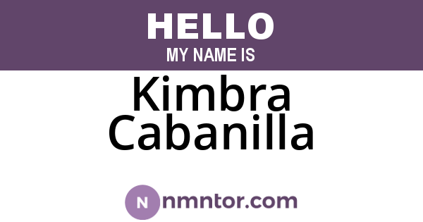 Kimbra Cabanilla
