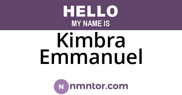 Kimbra Emmanuel