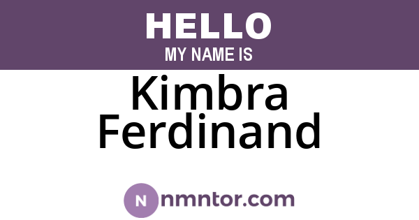 Kimbra Ferdinand