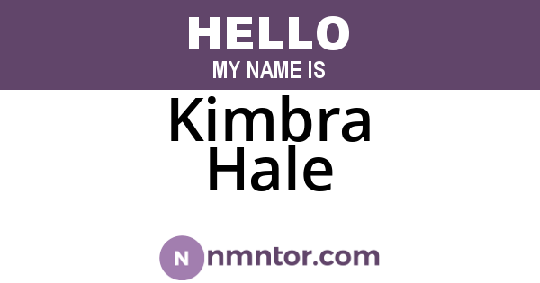 Kimbra Hale