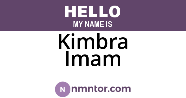 Kimbra Imam