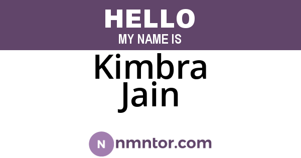 Kimbra Jain