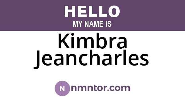 Kimbra Jeancharles