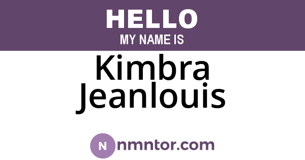 Kimbra Jeanlouis