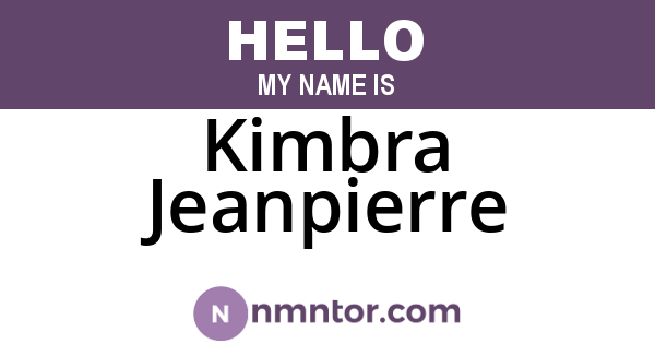 Kimbra Jeanpierre