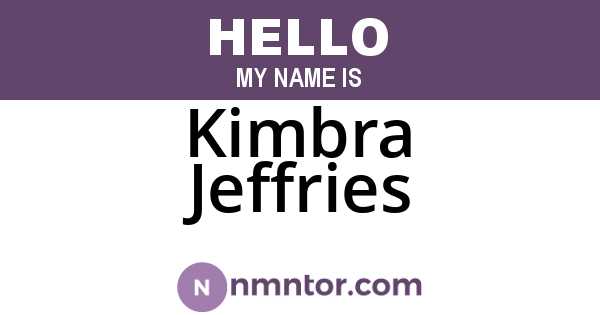Kimbra Jeffries