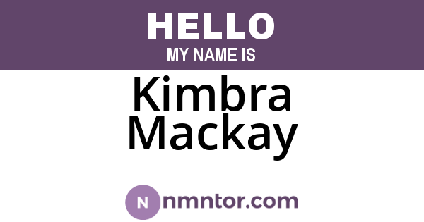 Kimbra Mackay