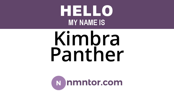 Kimbra Panther