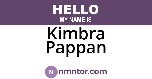 Kimbra Pappan