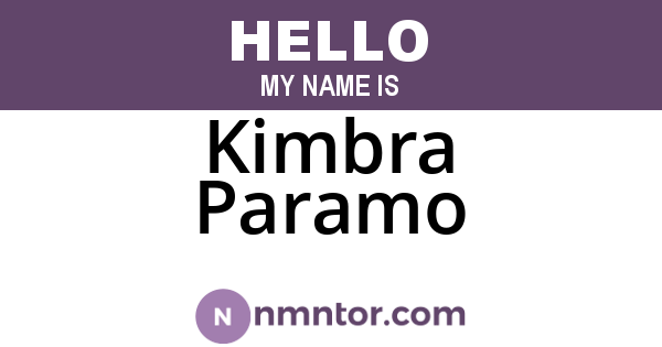Kimbra Paramo
