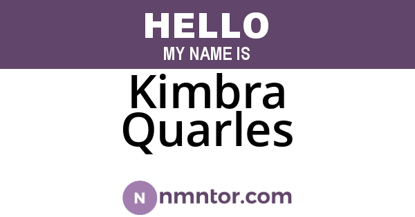 Kimbra Quarles