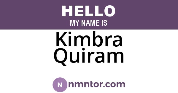 Kimbra Quiram