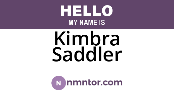 Kimbra Saddler
