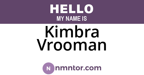 Kimbra Vrooman
