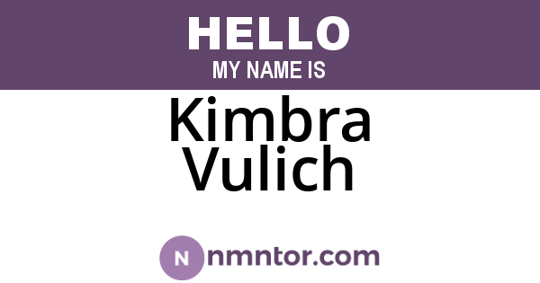 Kimbra Vulich