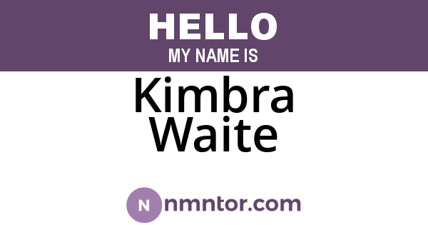 Kimbra Waite