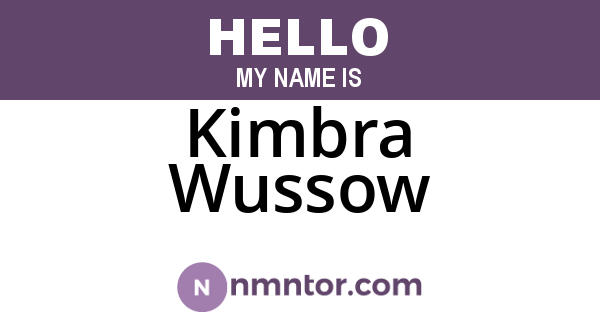 Kimbra Wussow