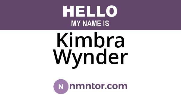 Kimbra Wynder