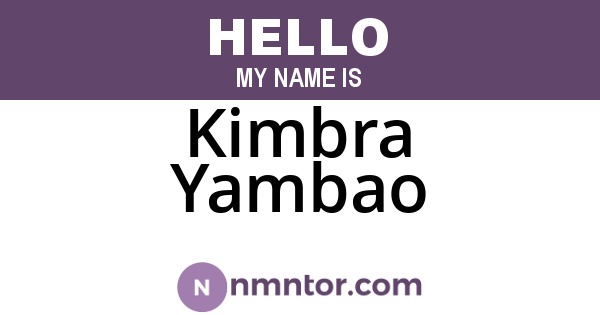 Kimbra Yambao