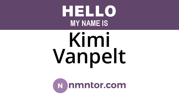Kimi Vanpelt
