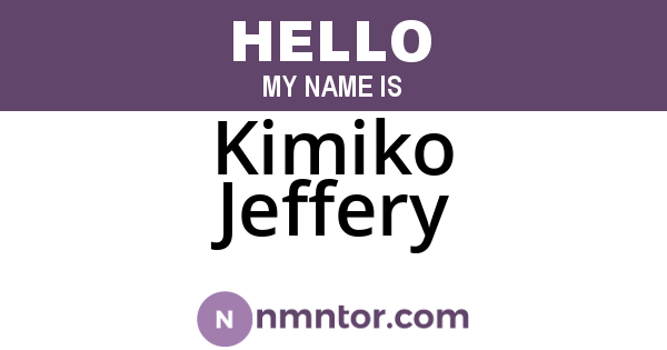Kimiko Jeffery