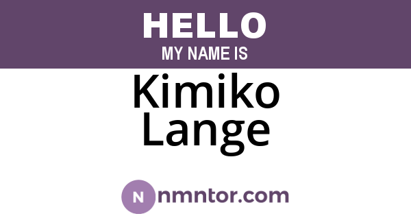 Kimiko Lange