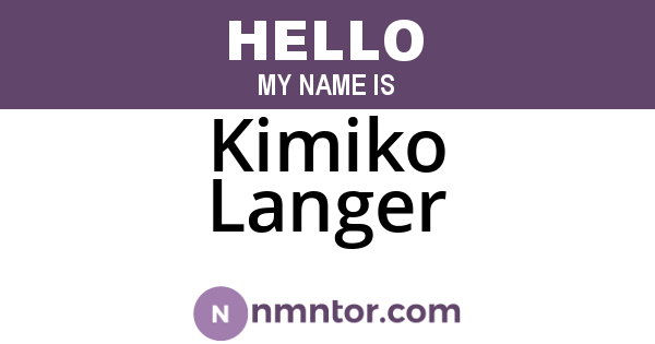 Kimiko Langer
