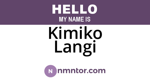 Kimiko Langi
