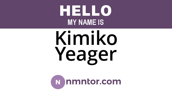 Kimiko Yeager