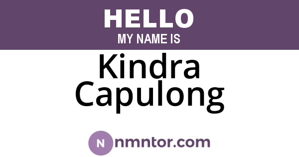 Kindra Capulong