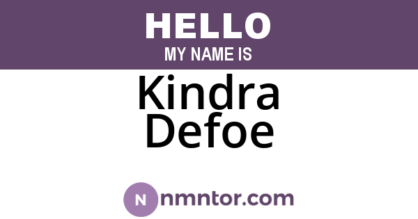 Kindra Defoe