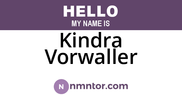Kindra Vorwaller