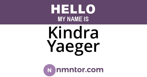 Kindra Yaeger