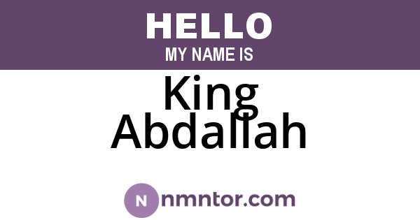 King Abdallah