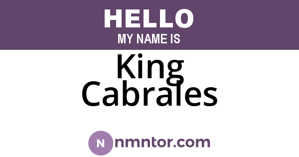 King Cabrales