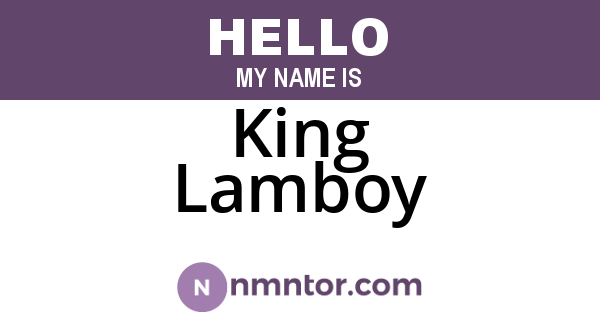 King Lamboy
