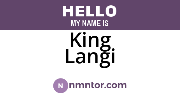 King Langi