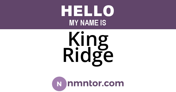 King Ridge