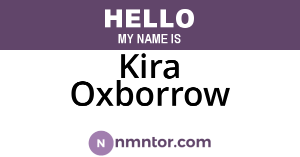 Kira Oxborrow